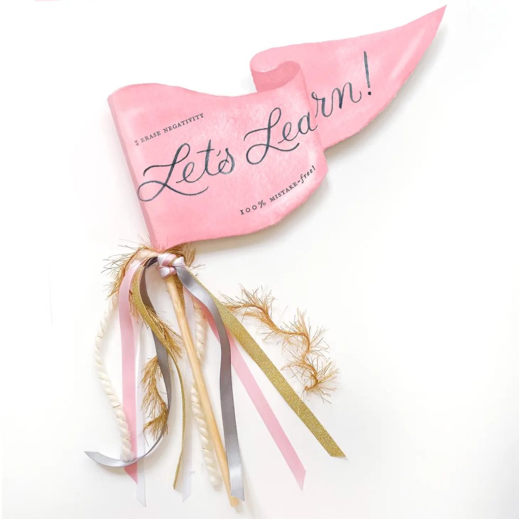 Let’s Learn Pink Eraser Pennant Flag