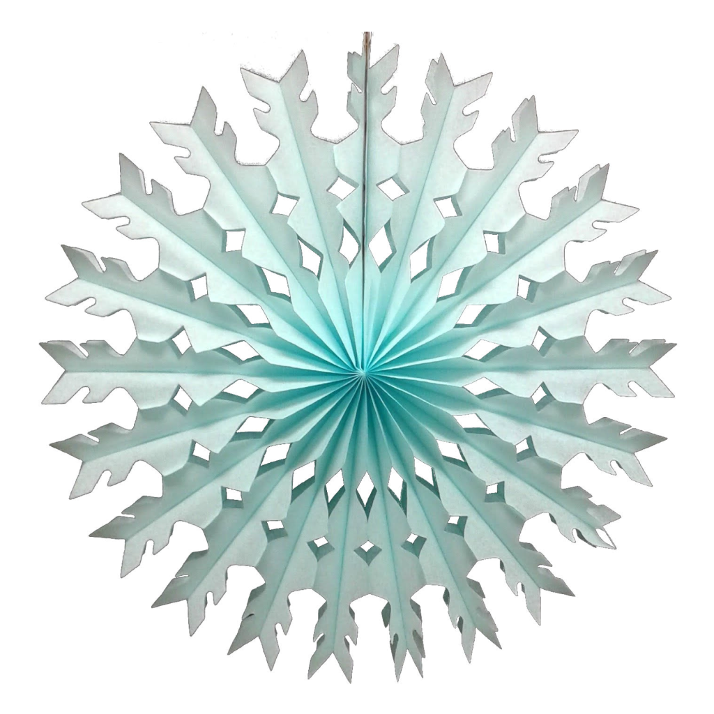 Light Blue Tissue Paper Snowflake 22in