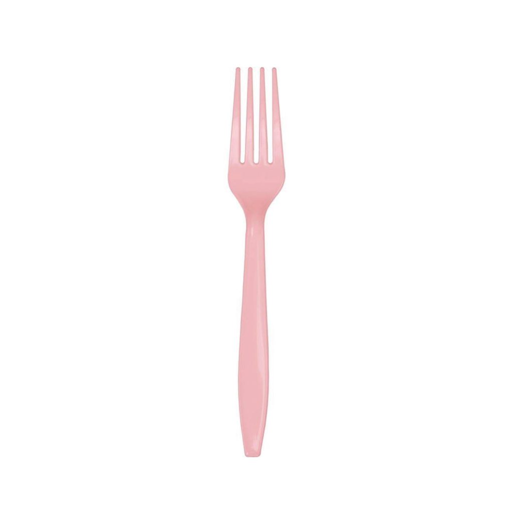 Light Pink Plastic Forks 24ct