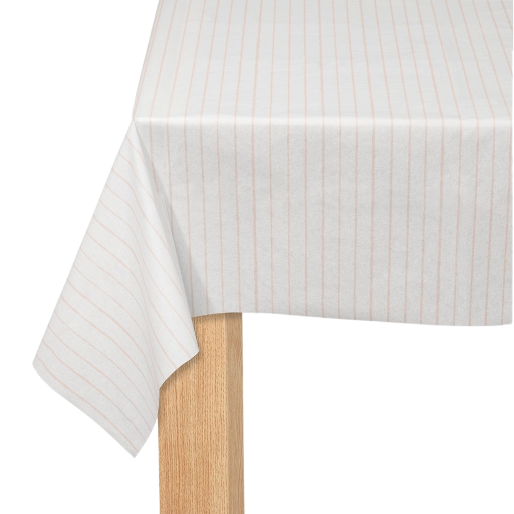 Light Pink Pinstripe Paper Table Cover