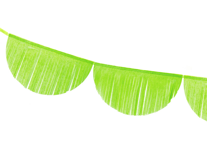 Lime Green Tissue Fringe Bunting Garland 10ft