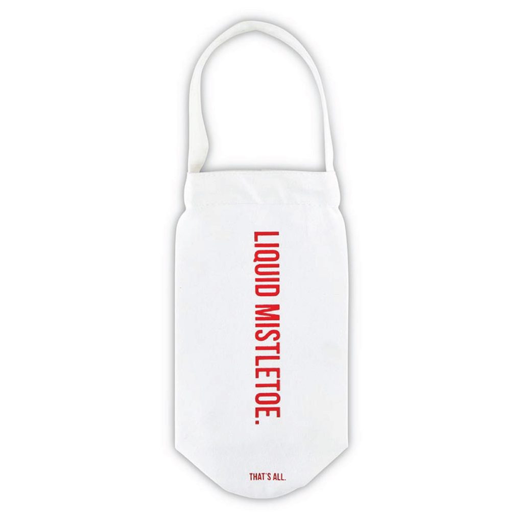 Liquid Mistletoe Canvas Wine Bottle Bag 1ct