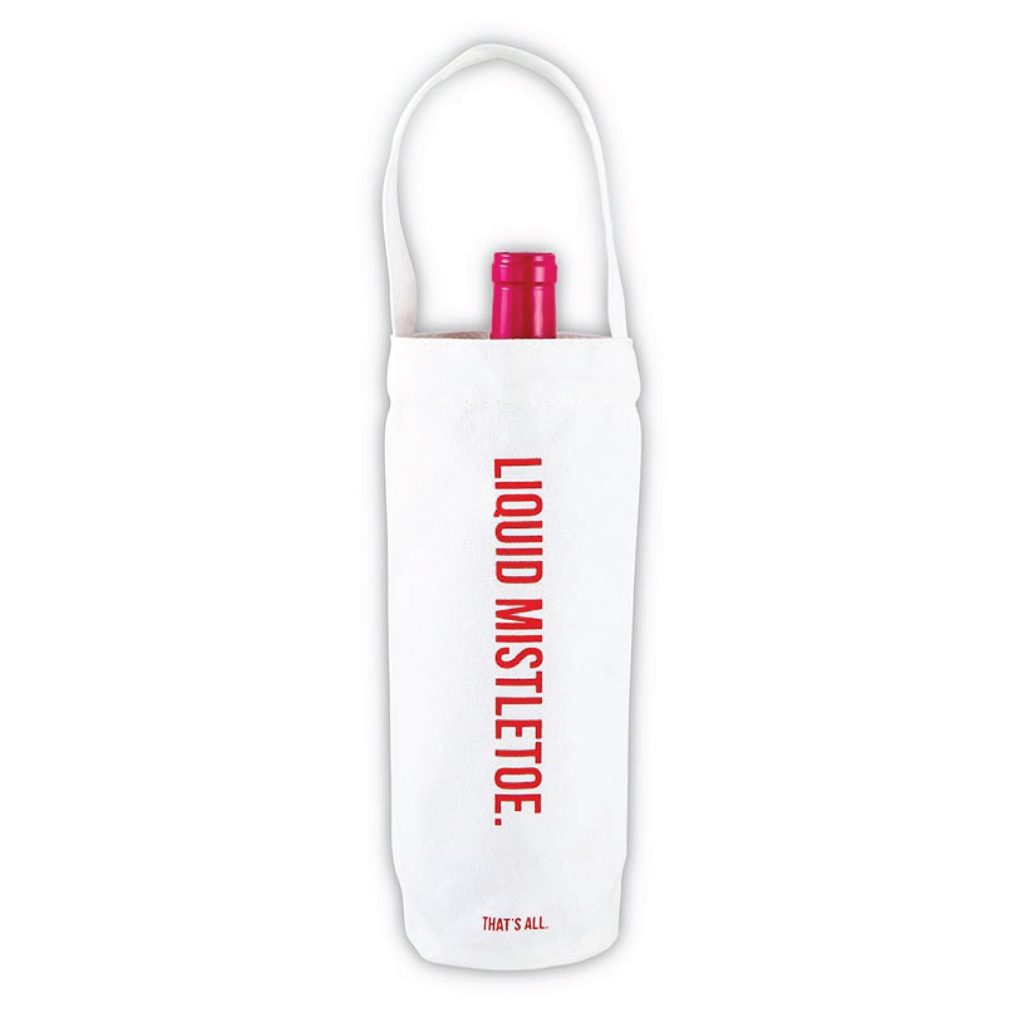 Liquid Mistletoe Canvas Wine Bottle Bag 1ct