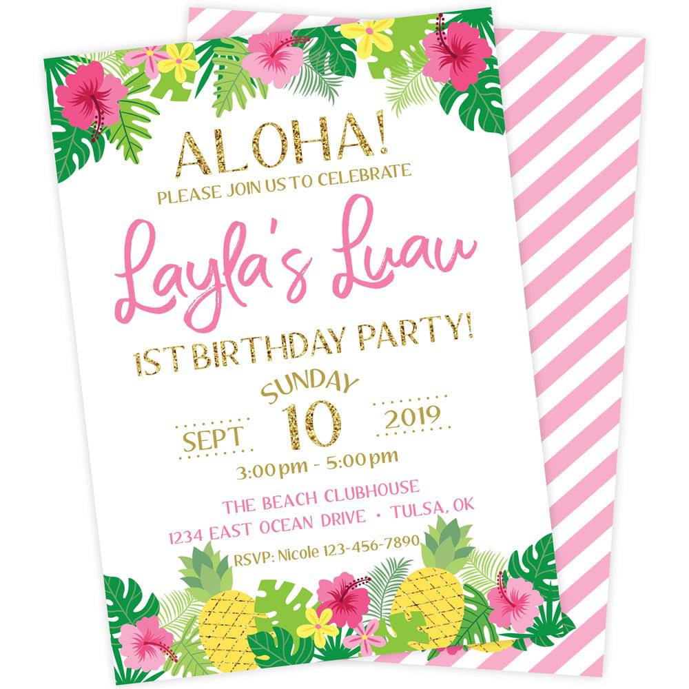 Luau Birthday Party Invitation