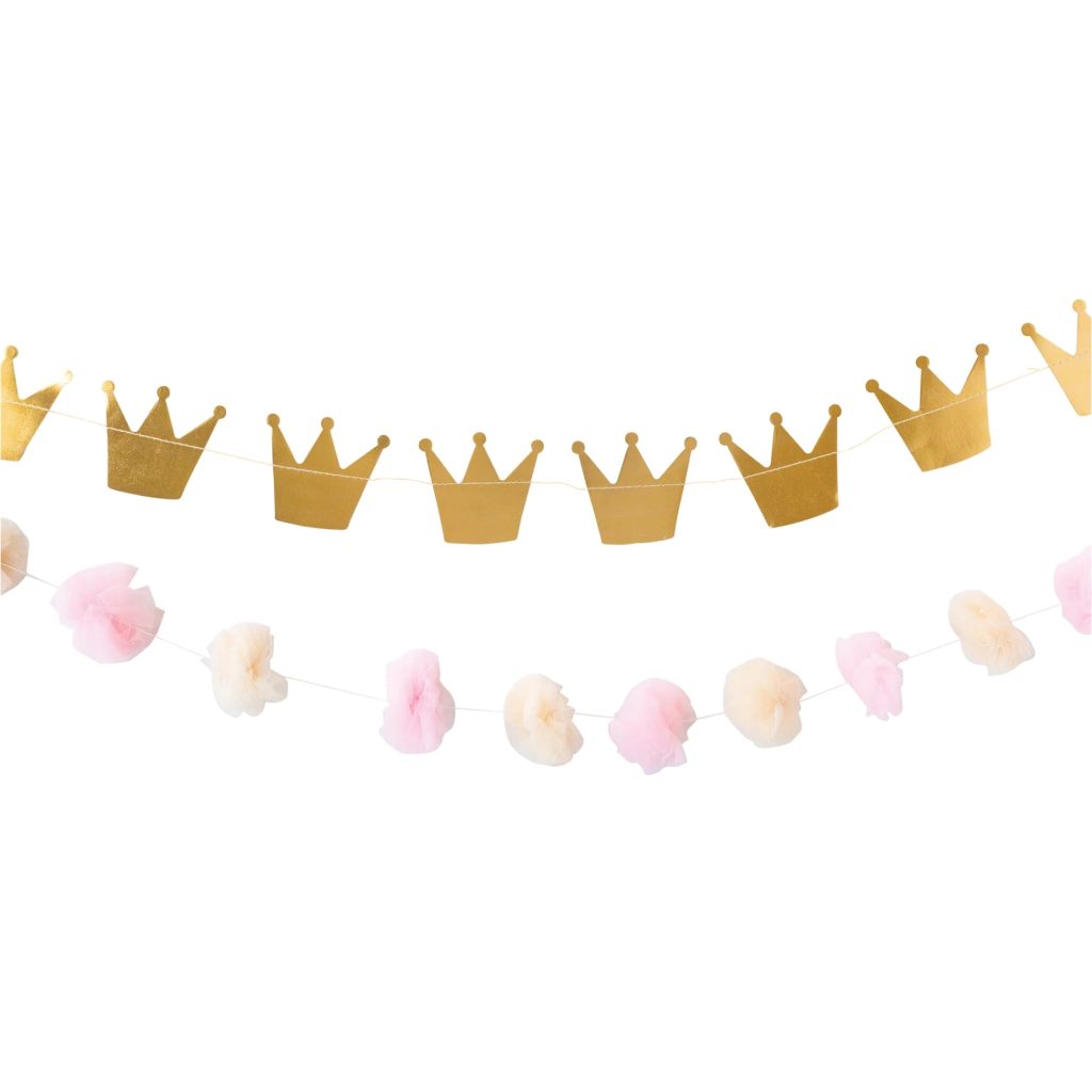 Magical Princess Crown & Pom Pom Garland 10ft