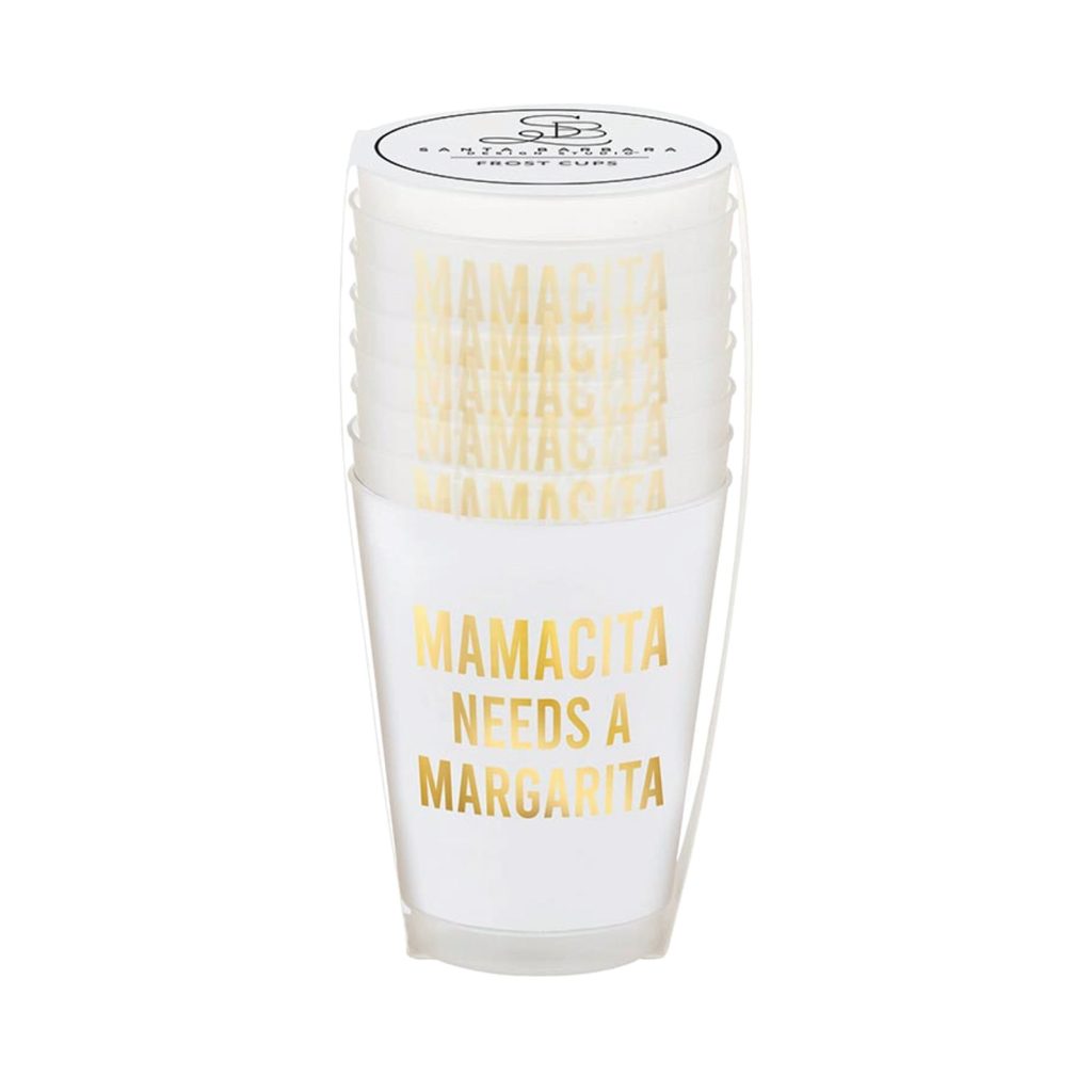 Mama Needs A Margarita Frosted Plastic Cups 6ct