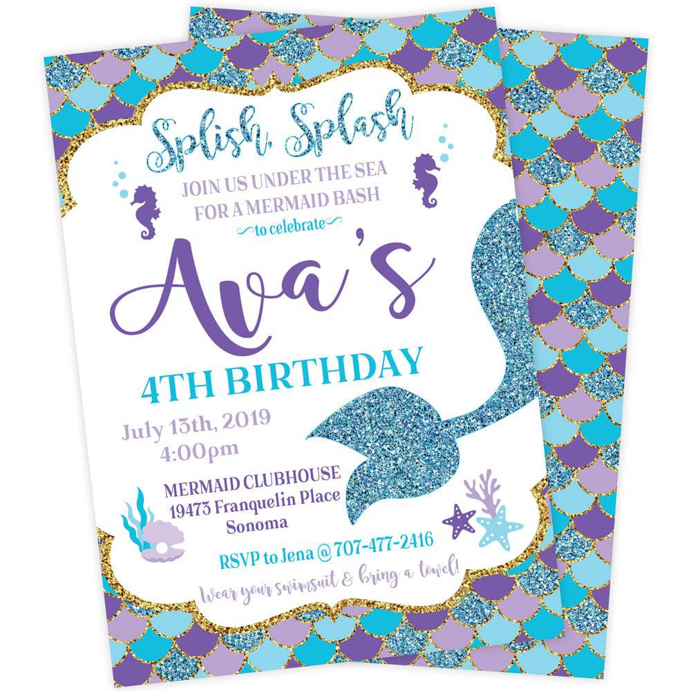 Mermaid Birthday Party Invitation