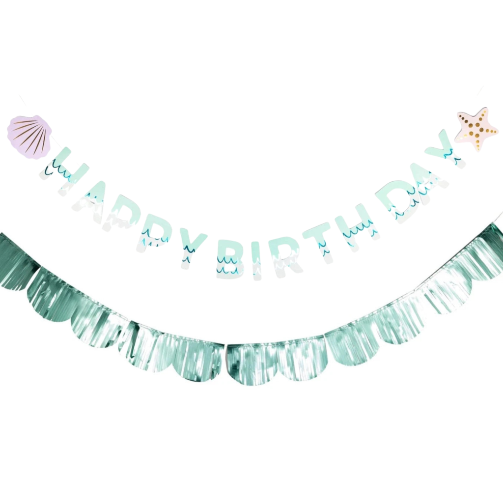 Mermaid Happy Birthday Banner Set