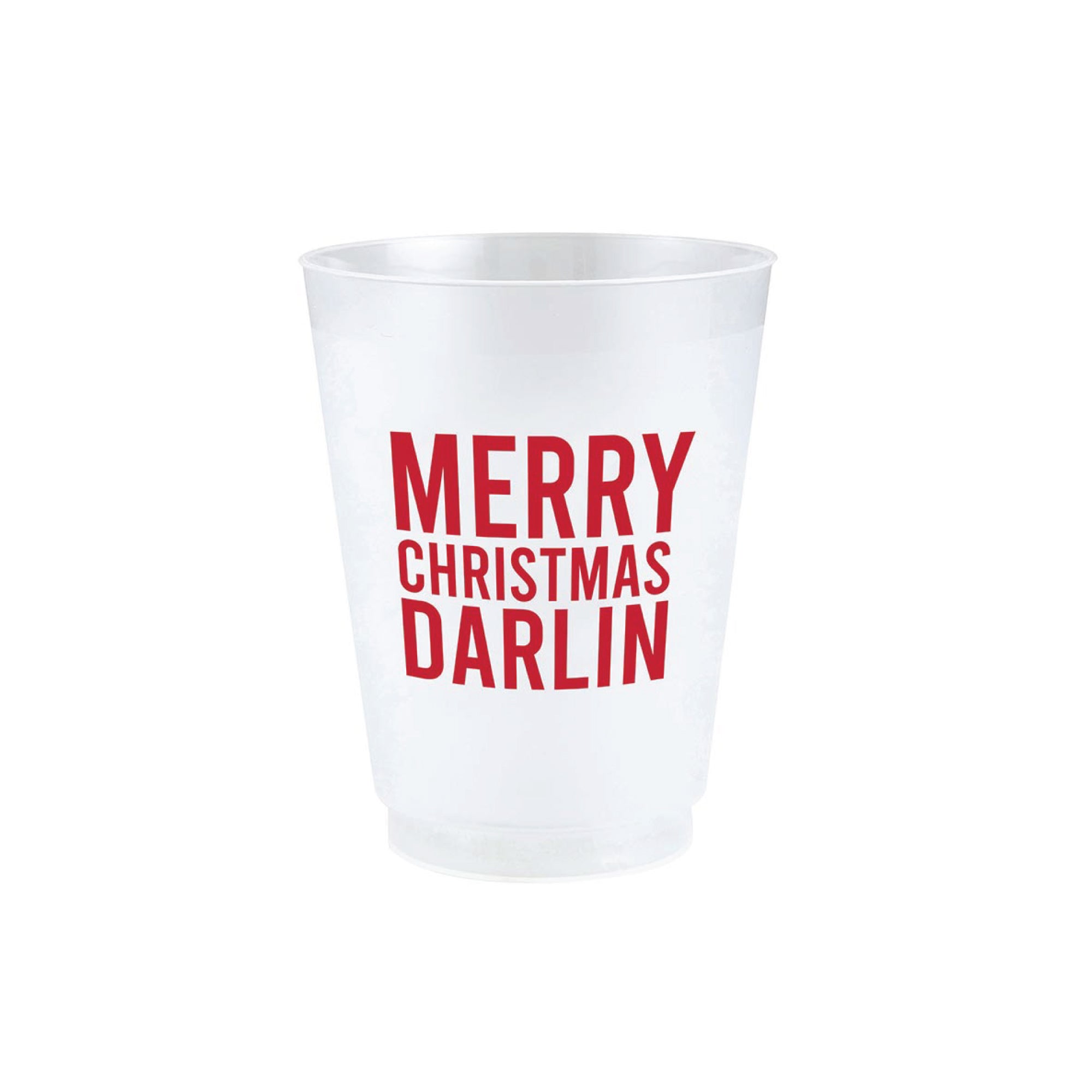 Merry Christmas Darlin Frosted Plastic Cups 8ct