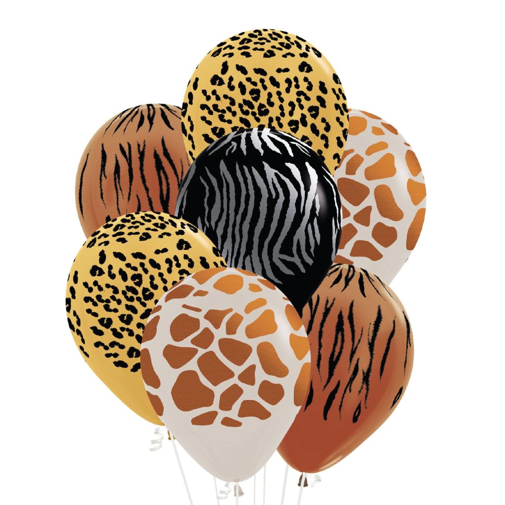 Metallic Animal Print Latex Balloons 8ct