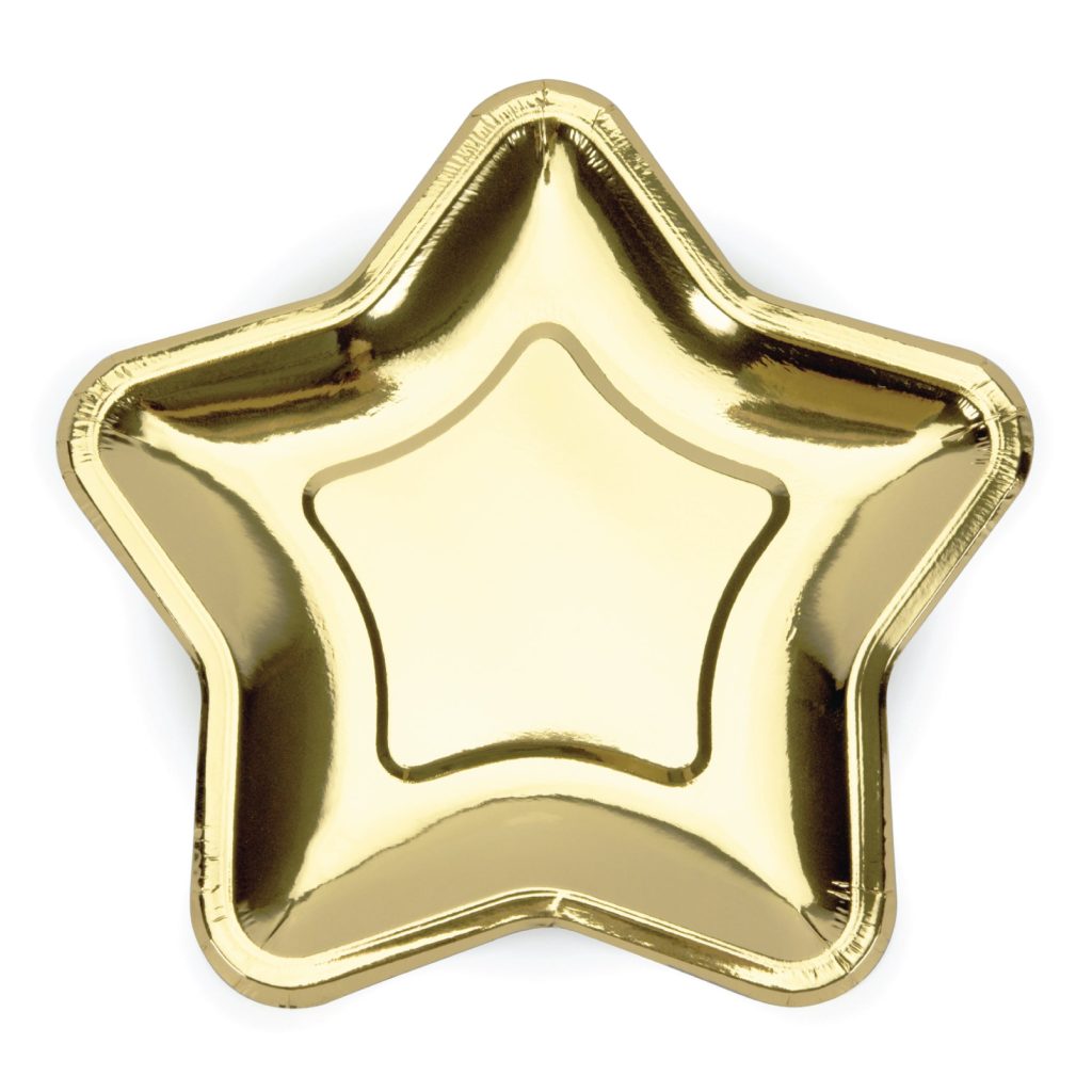 Metallic Gold Star Lunch Plates 6ct