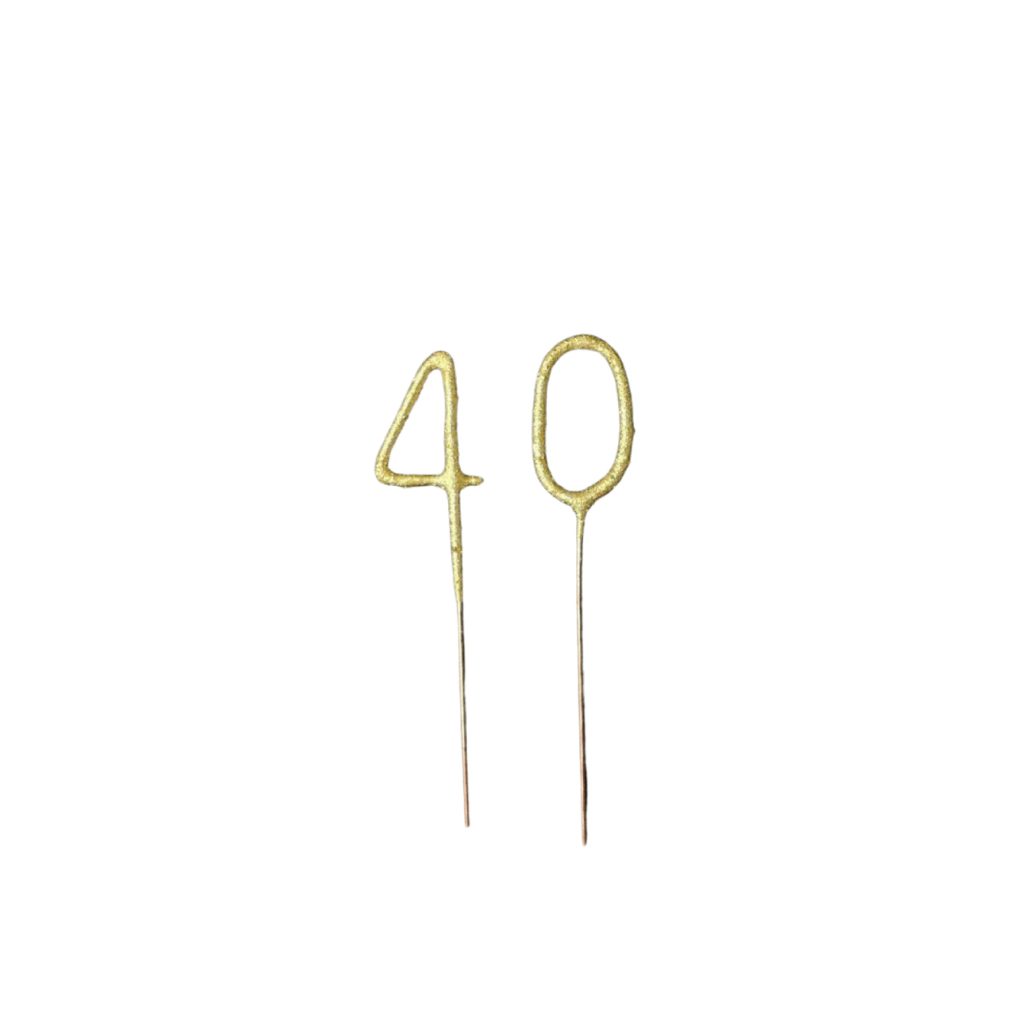 Mini Gold 40 Milestone Number Sparklers