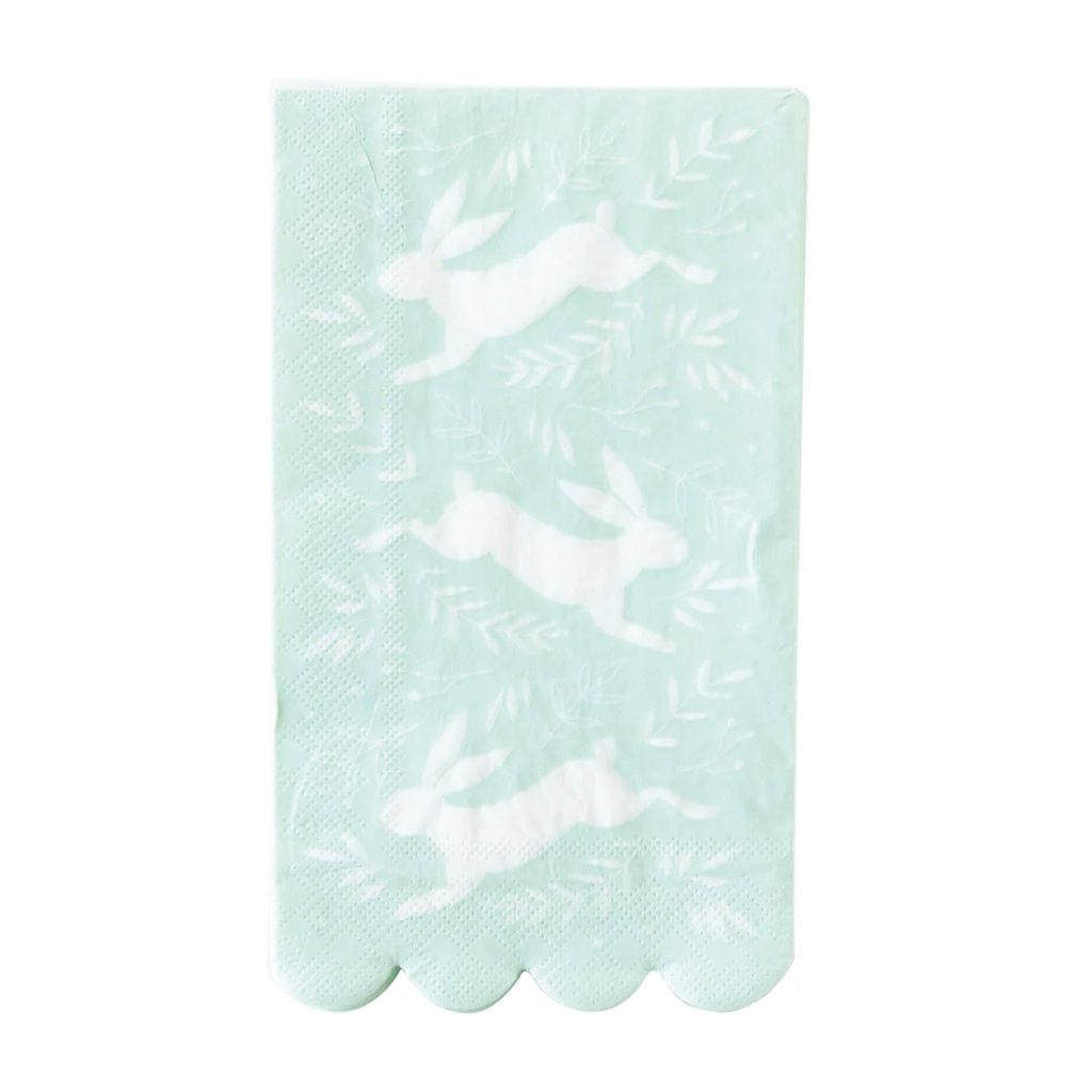 Mint Green Bunny & Sprigs Paper Guests Towels 24ct