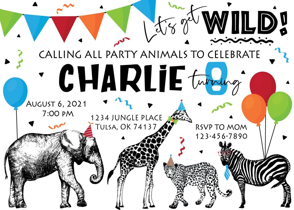 Get Wild Safari Birthday Invitation