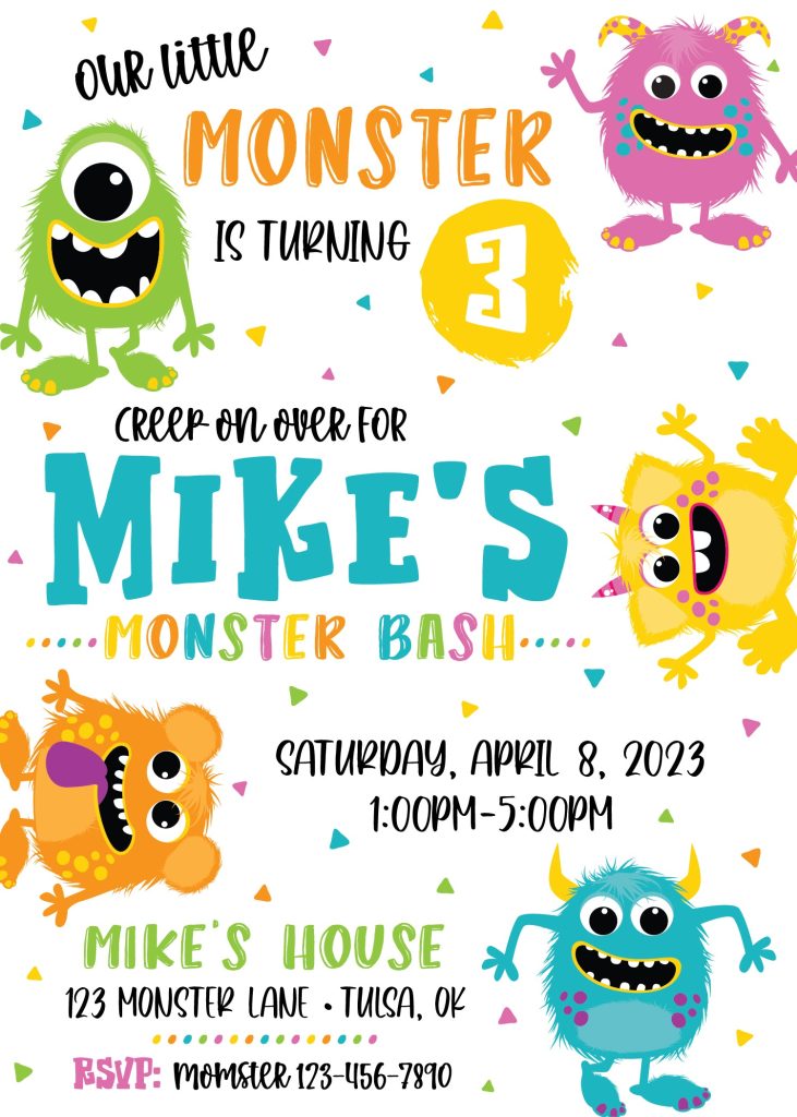 Little Monster Birthday Party Invitation