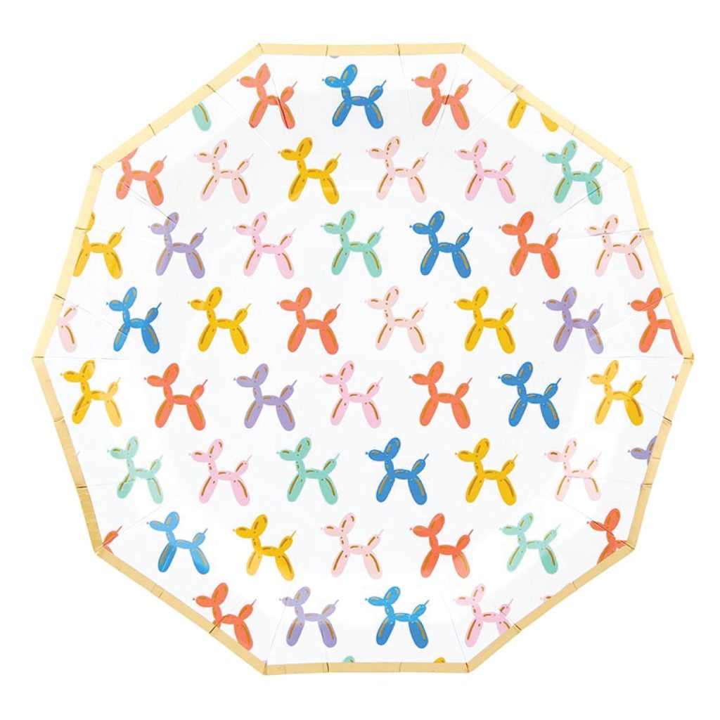 Multicolor Dog Balloon Lunch Plates 8ct