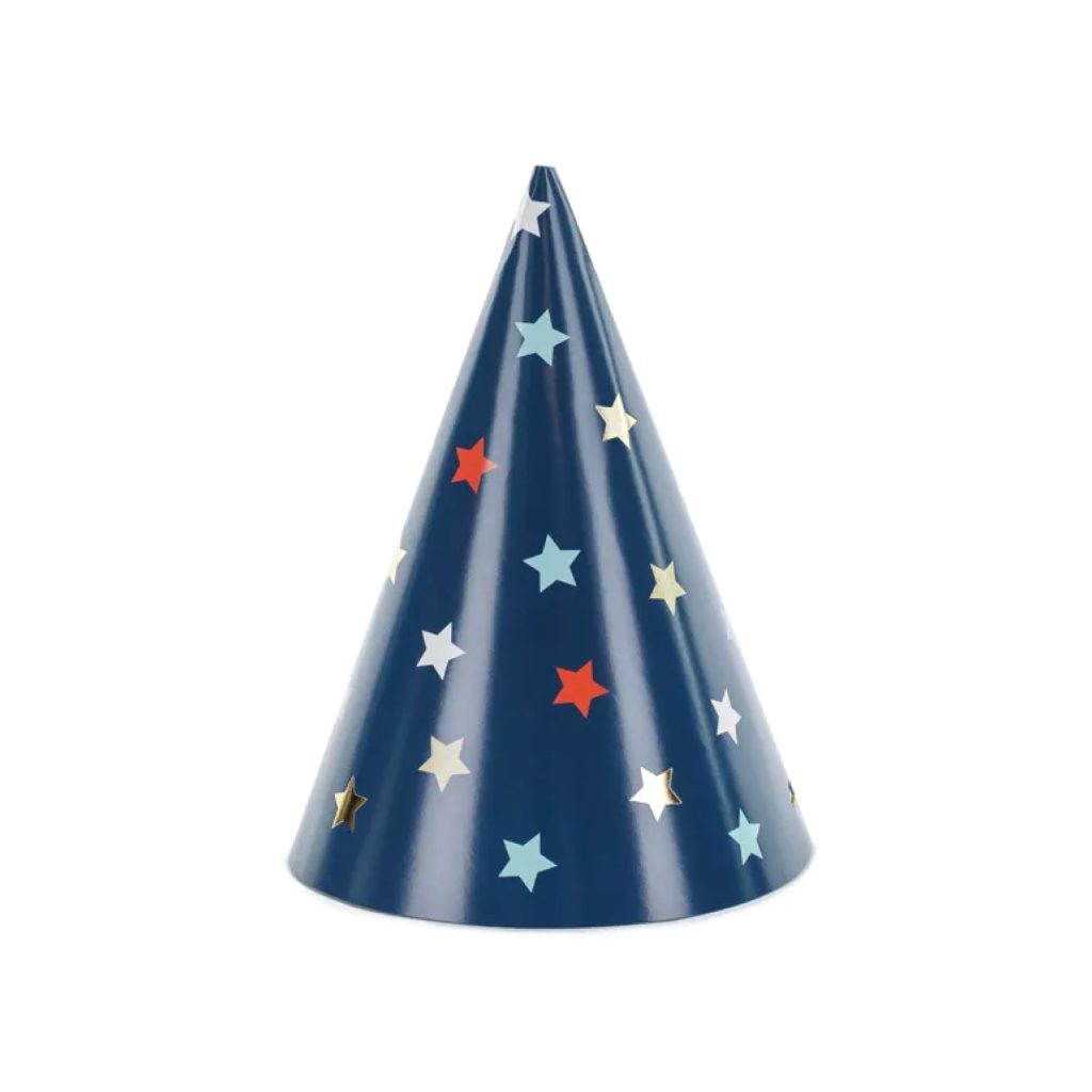 Multicolor Stars Party Hats 6ct