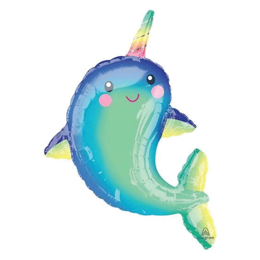 Giant Happy Narwhal Balloon 39in