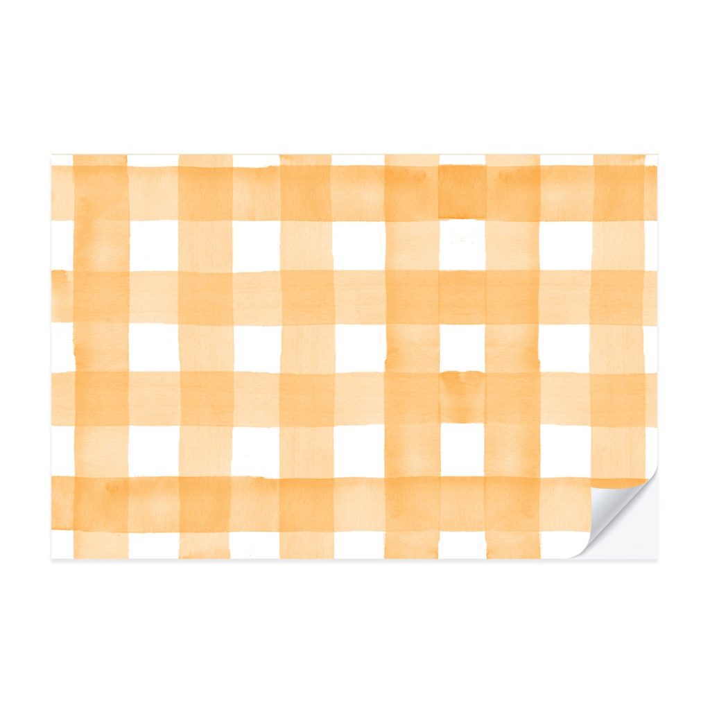 Orange Gingham Tear-Off Paper Placemat Pad 25ct