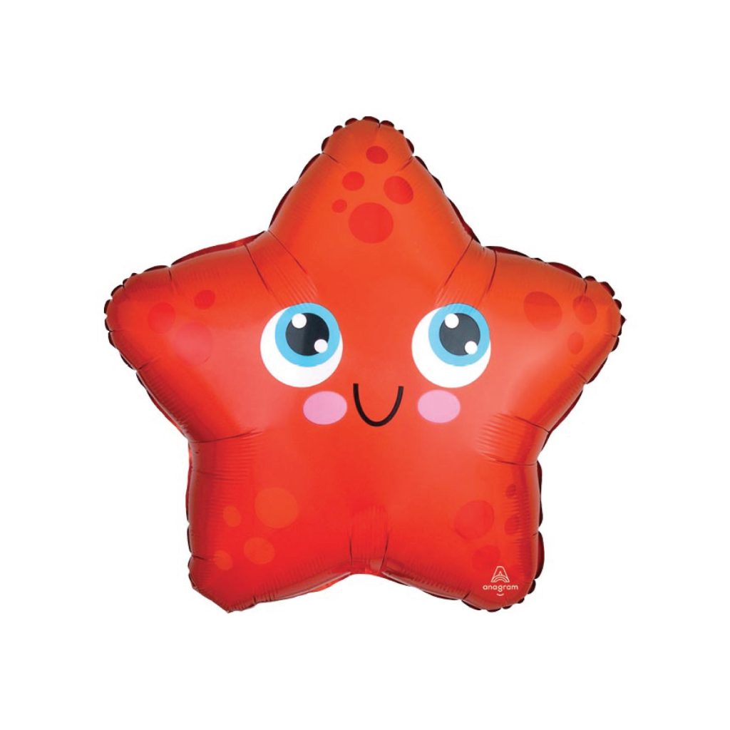 Orange Starfish Balloon 17in