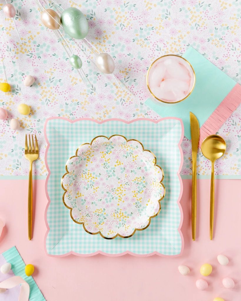 Pastel Ditsy Floral Paper Table Runner