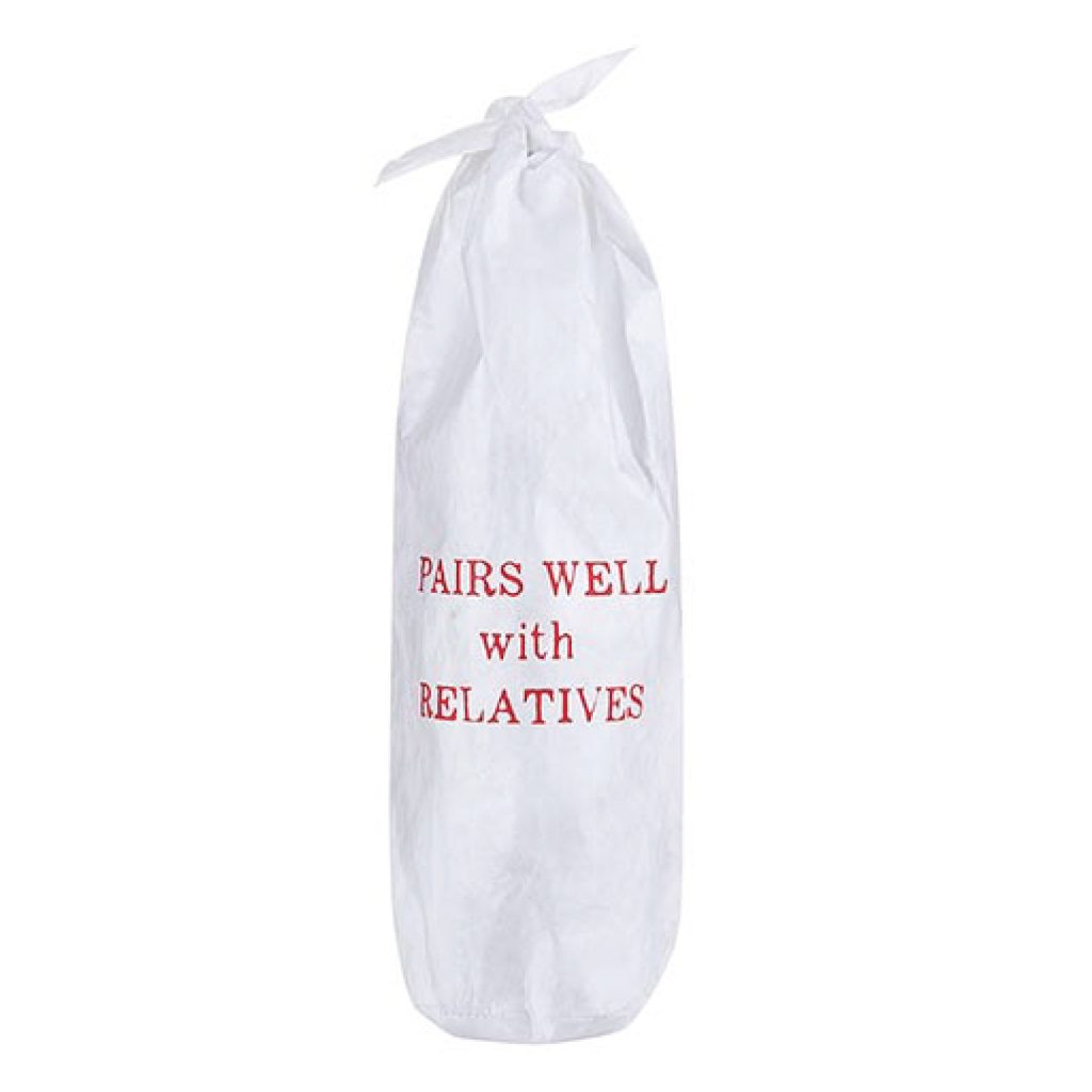 Pairs Well With Relatives Tyvek Wine Bottle Bag 1ct