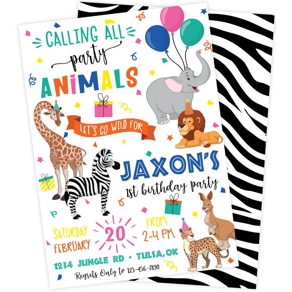 Party Animals Birthday Party Invitation