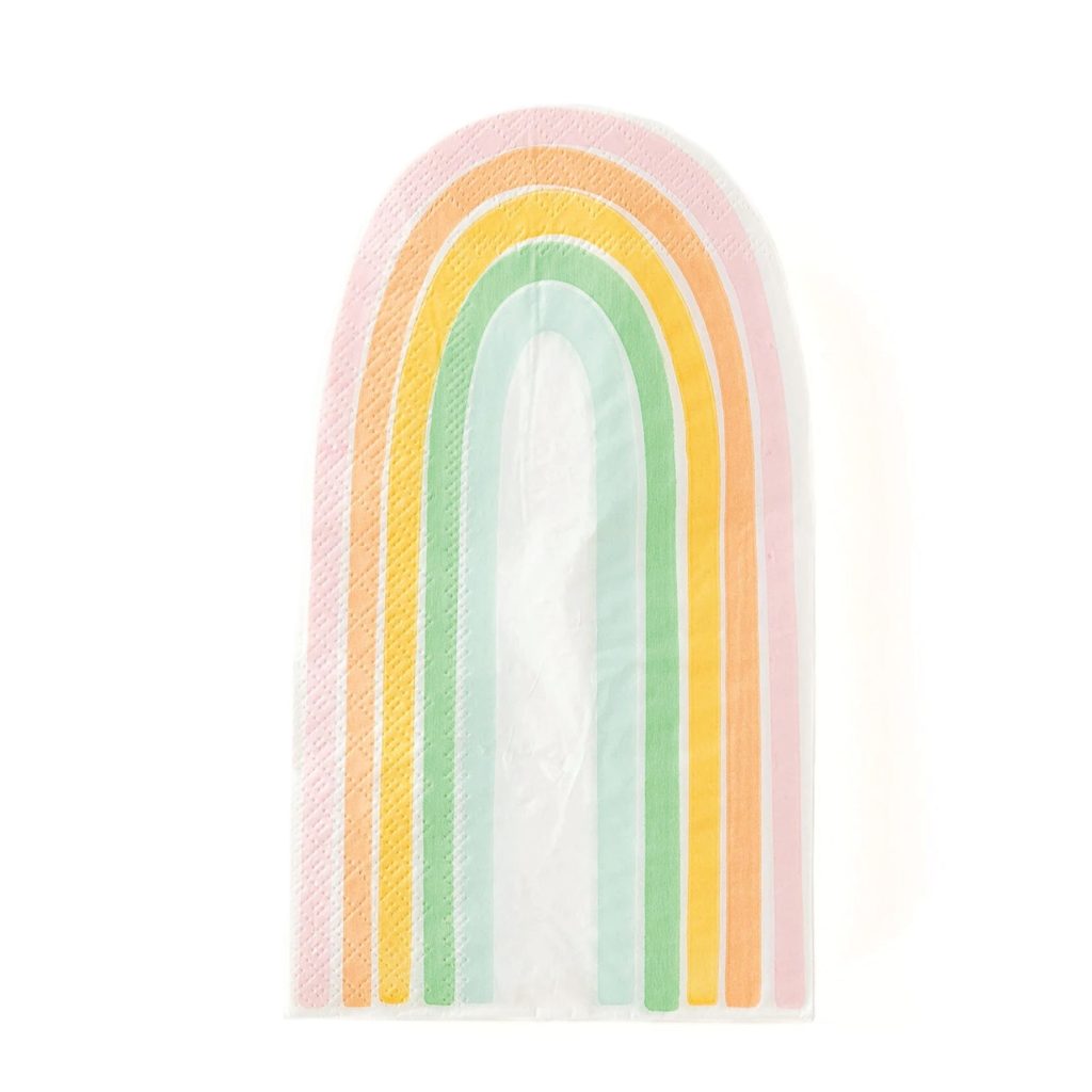 Pastel Rainbow Shaped Lunch Napkins 24ct