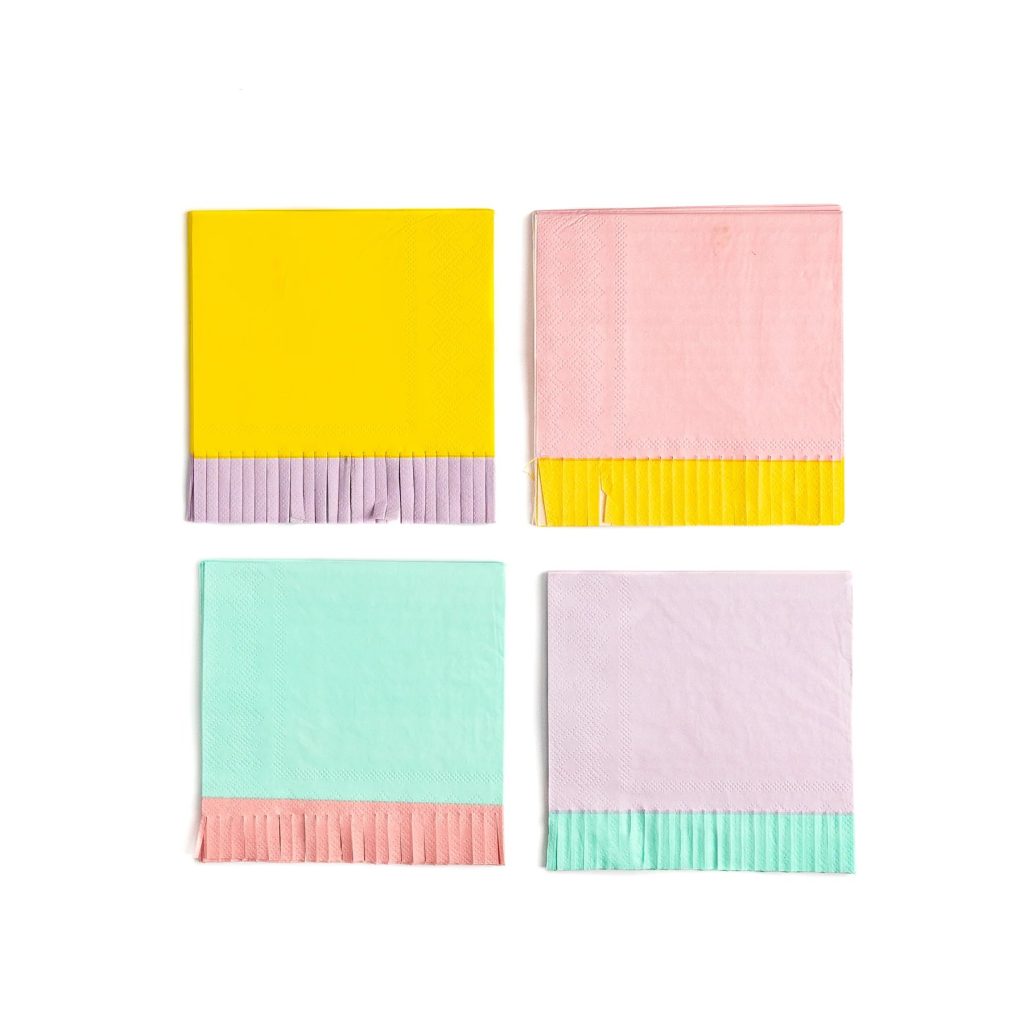 Pastel Fringe Dessert Napkins 24ct