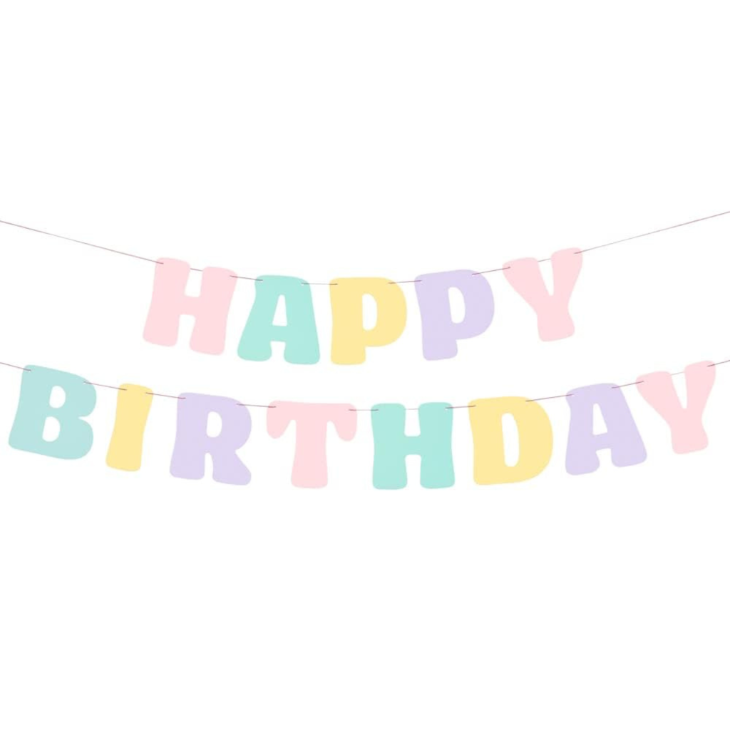 Pastel Happy Birthday Letter Banner 5ft