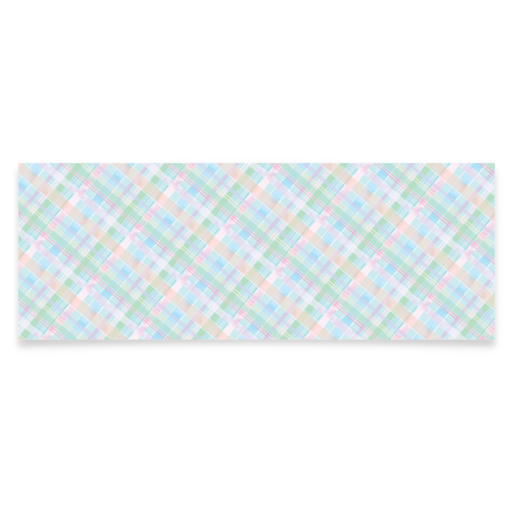 Pastel Spring Plaid Paper Table Runner 8ft