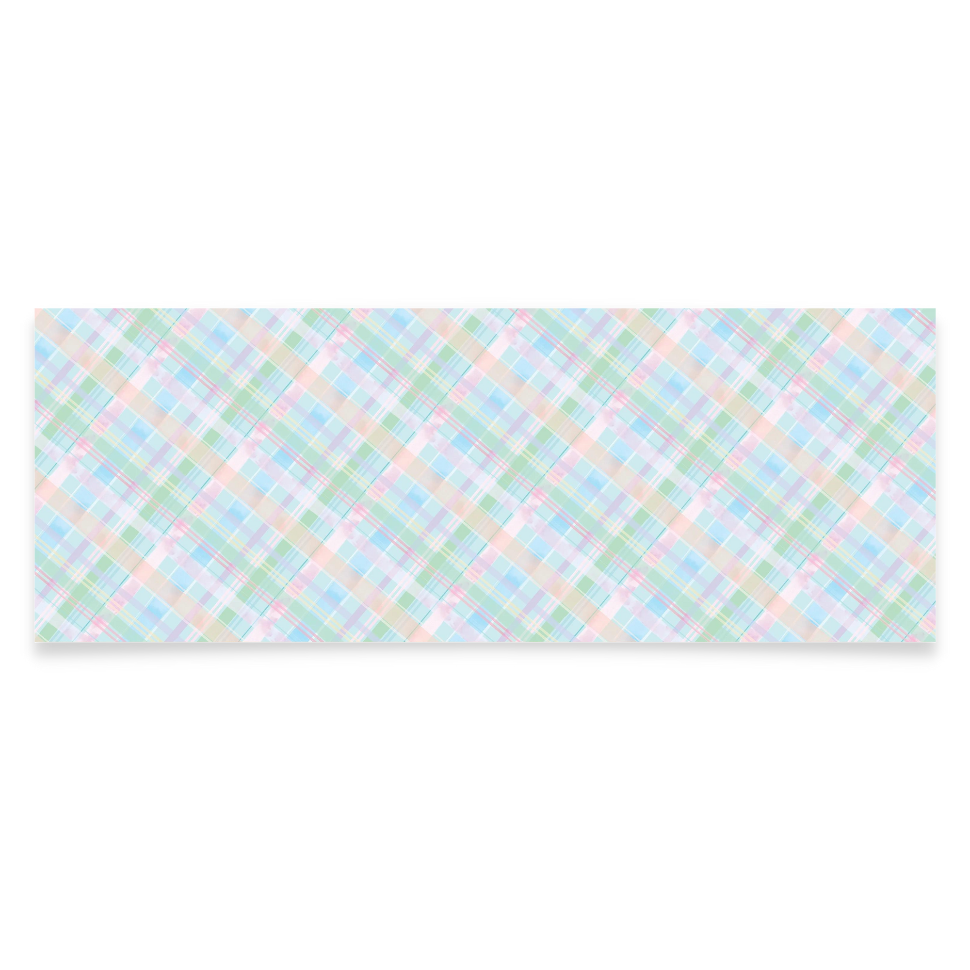 Pastel Spring Plaid Paper Table Runner 8ft