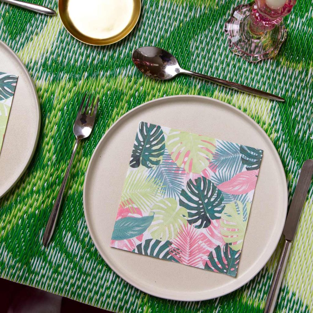 Pastel Tropical Palm Leaf Lunch Napkins 20ct