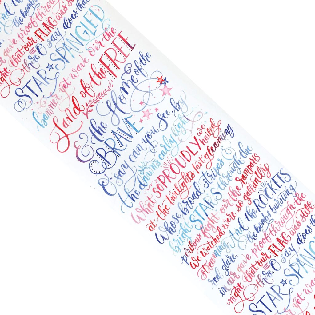 Patriotic Star-Spangled Banner Table Runner 8ft