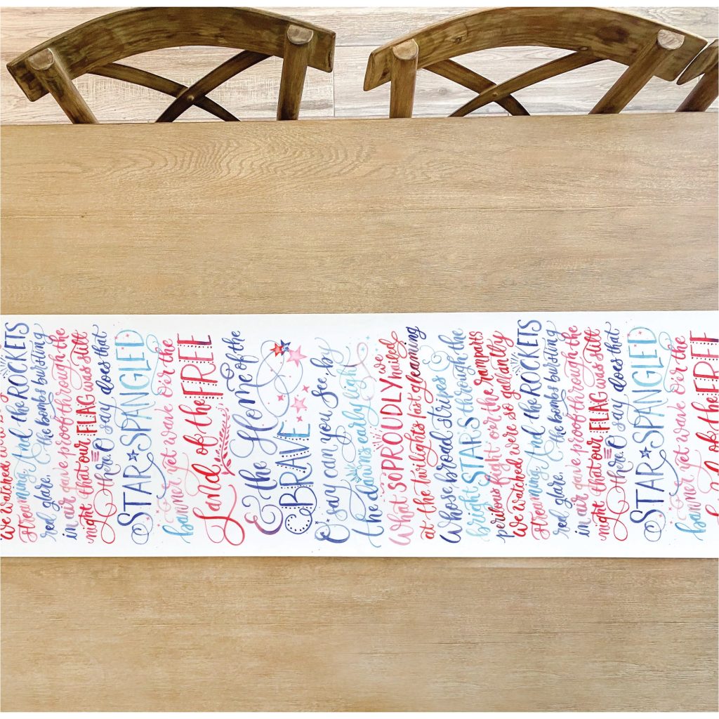 Patriotic Star-Spangled Banner Table Runner 8ft