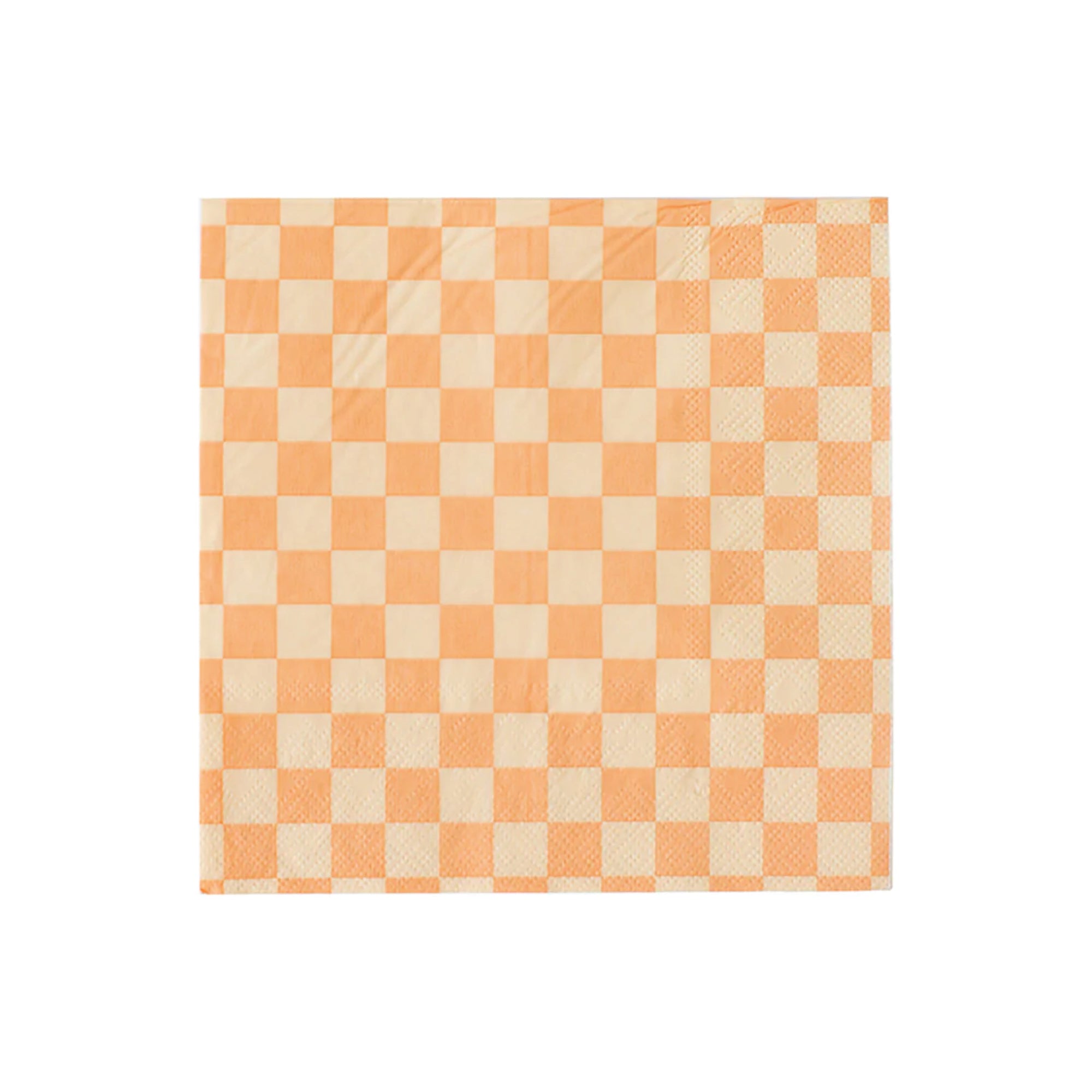 Peach & Cream Checkered Lunch Napkins 20ct