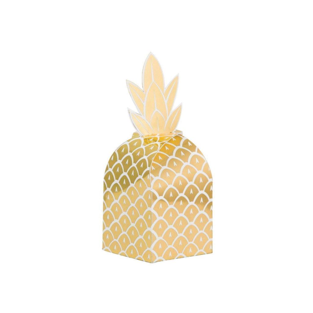 Metallic Gold Pineapple Favor Boxes 8ct