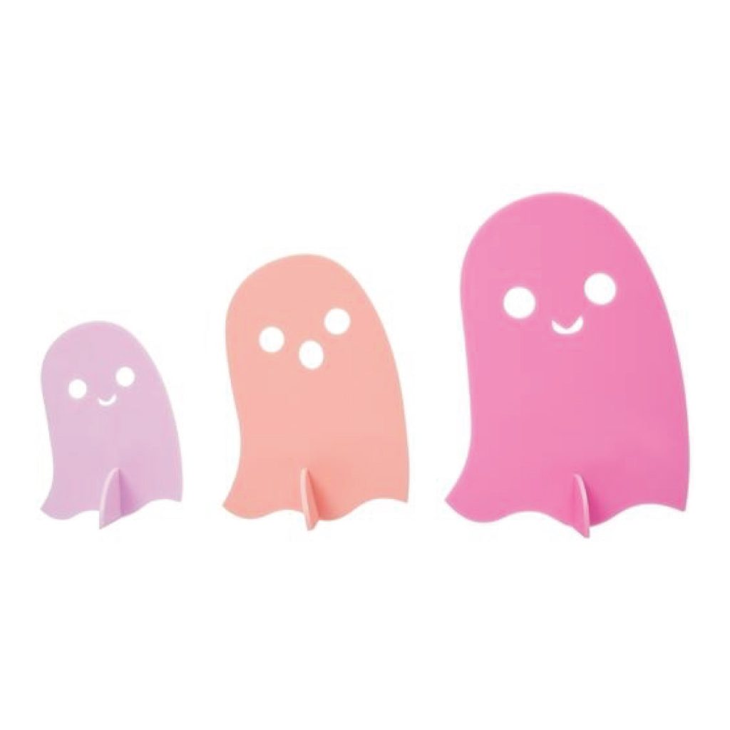 Pink Acrylic Ghost Decorations 3ct