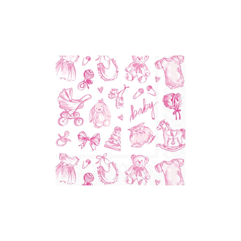 Pink Baby Icon Dessert Napkins 20ct