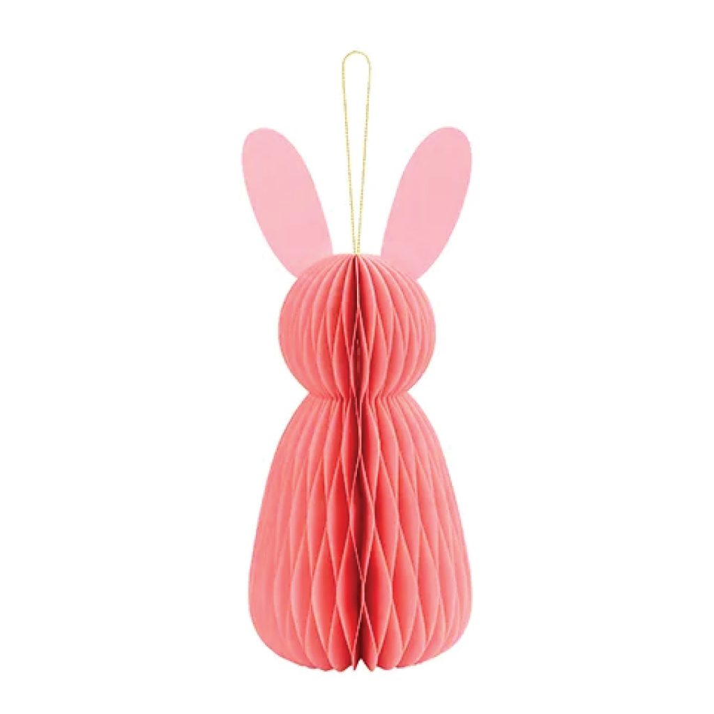 Pink Bunny Honeycomb Decoration 12in