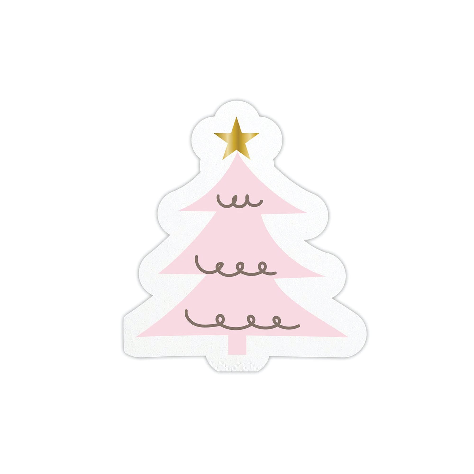 Pink Christmas Tree Napkins 20ct