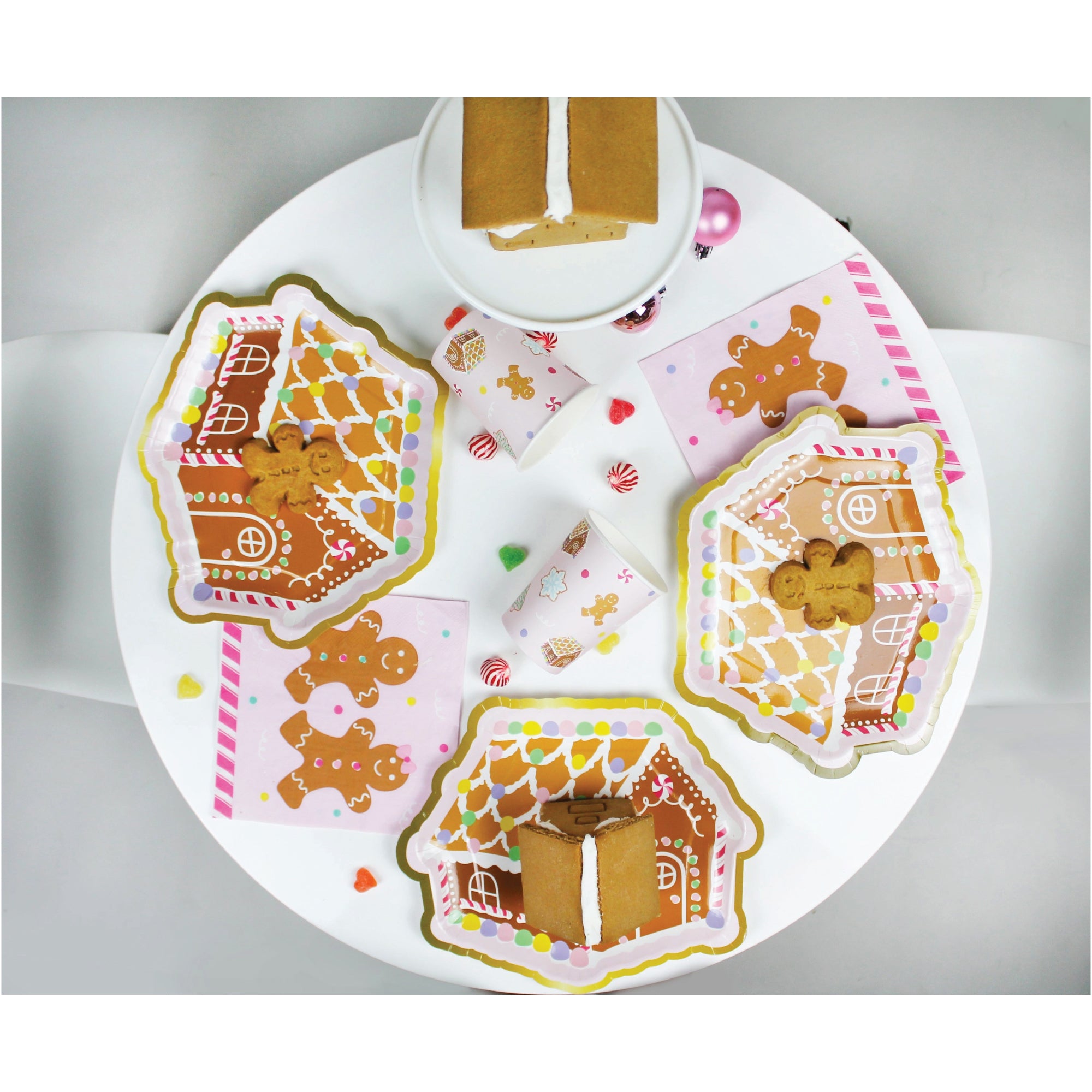 Pink Gingerbread House Lunch Napkins 24ct