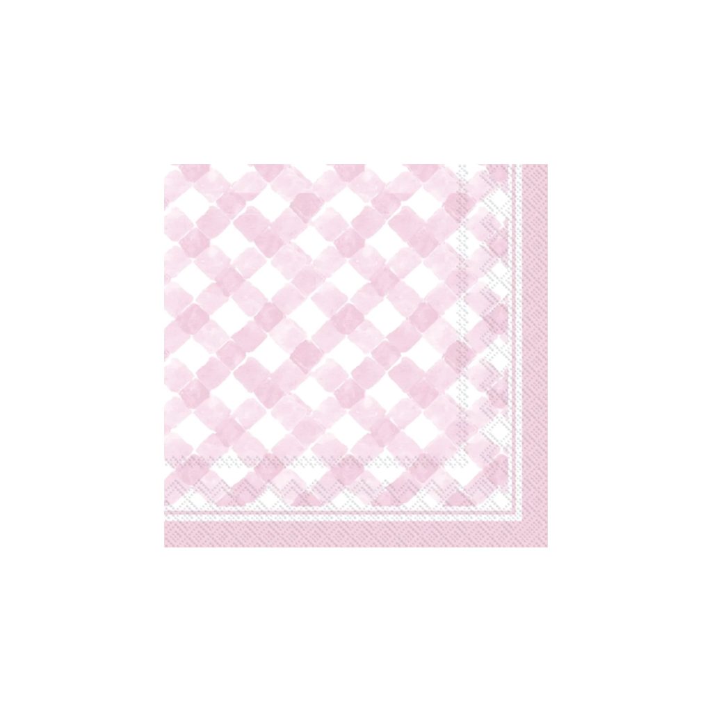 Pink Gingham Dessert Napkins 20ct