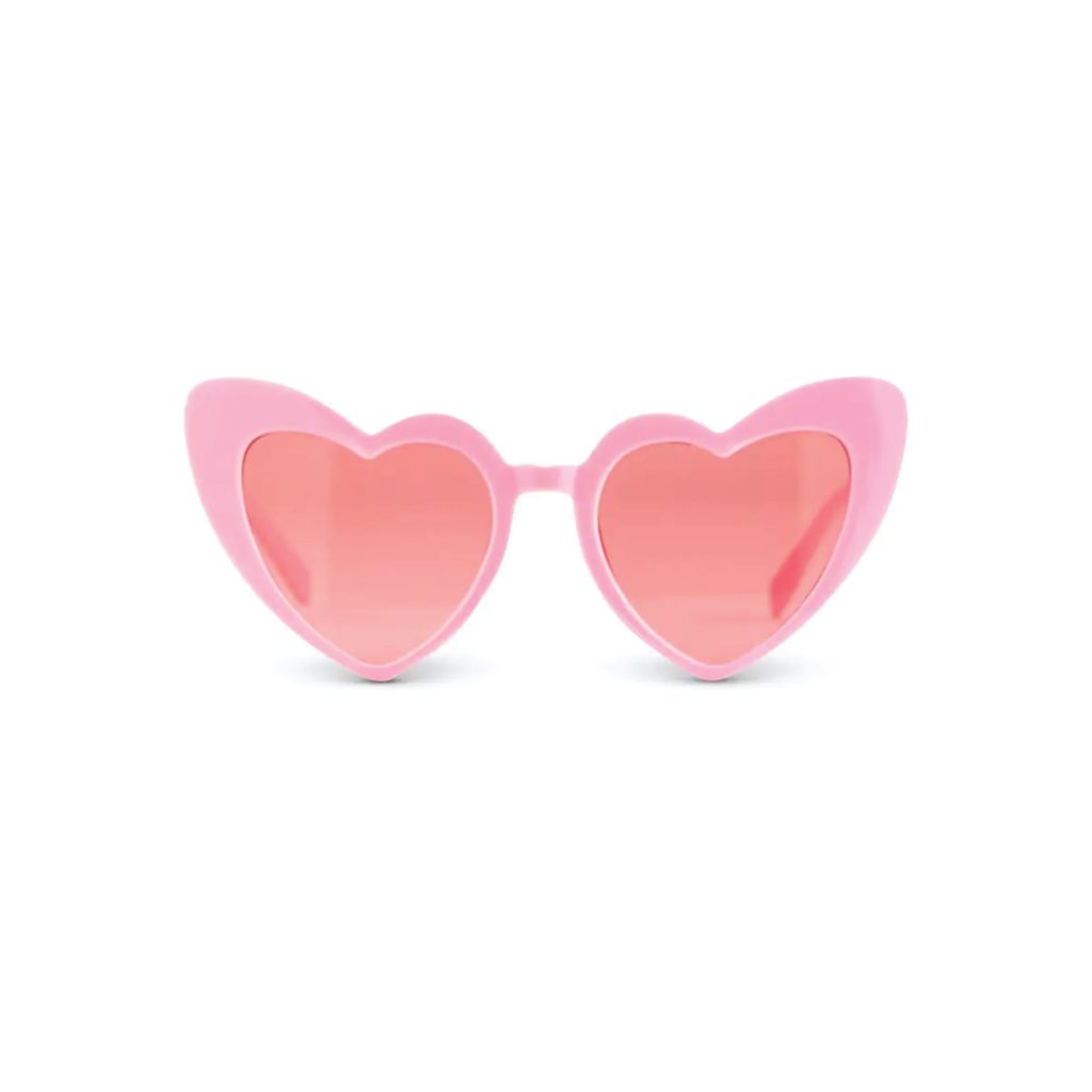 Pink Heart Plastic Sunglasses