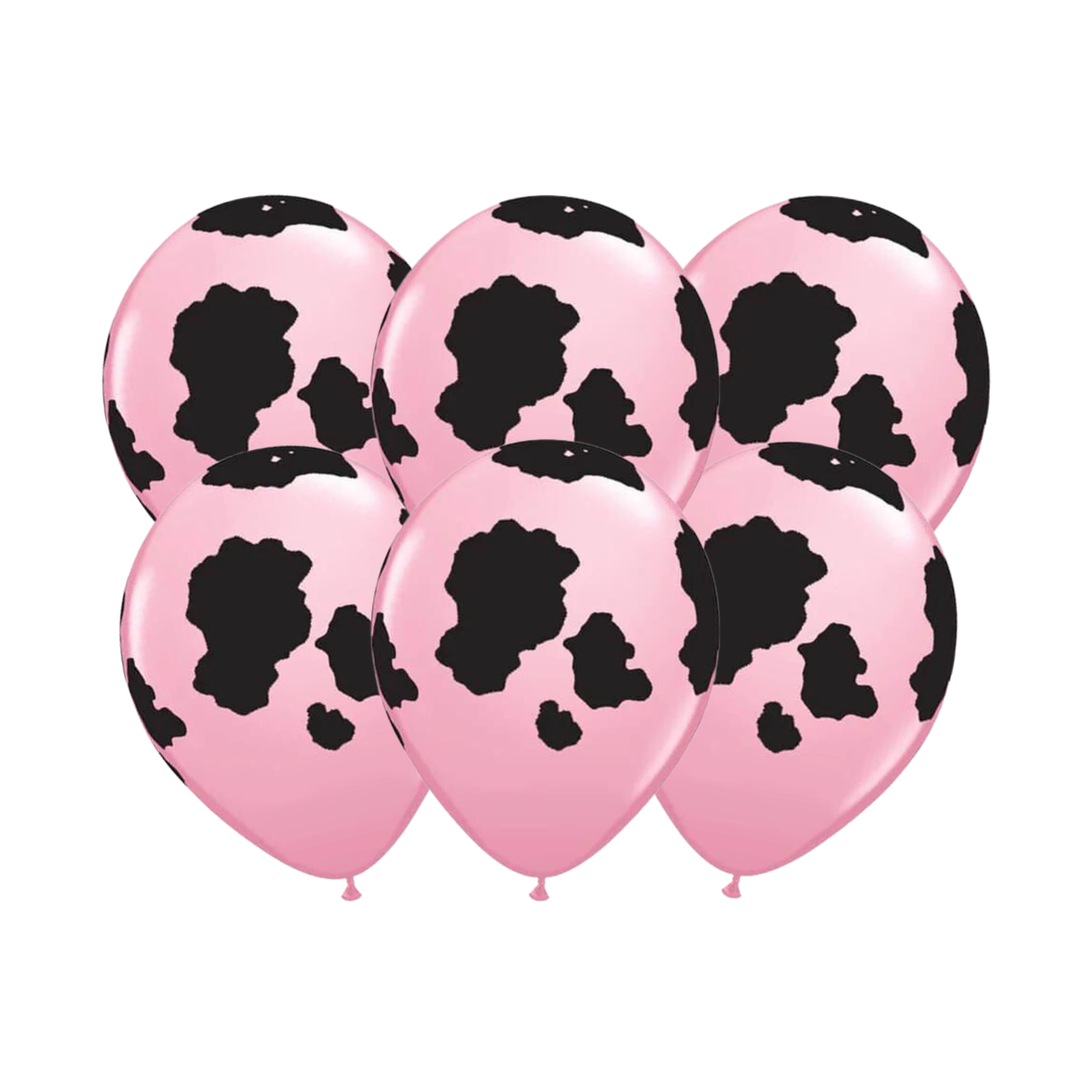 Pink Holstein Cow Print Latex Balloons 6ct