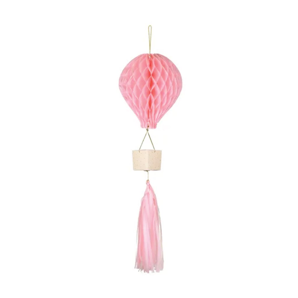 Pink Hot Air Balloon Honeycomb Decoration