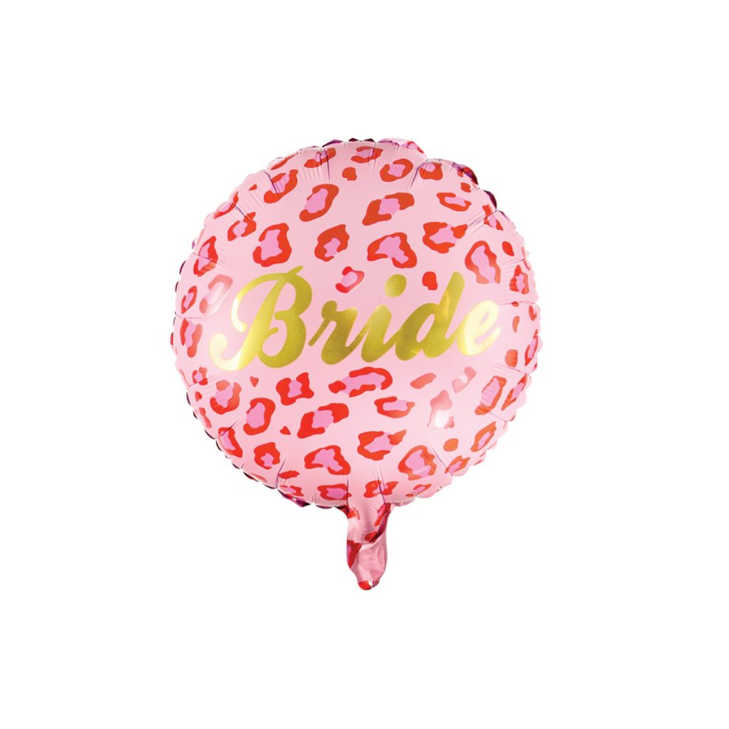 Pink Leopard Print Bride Balloon 17in