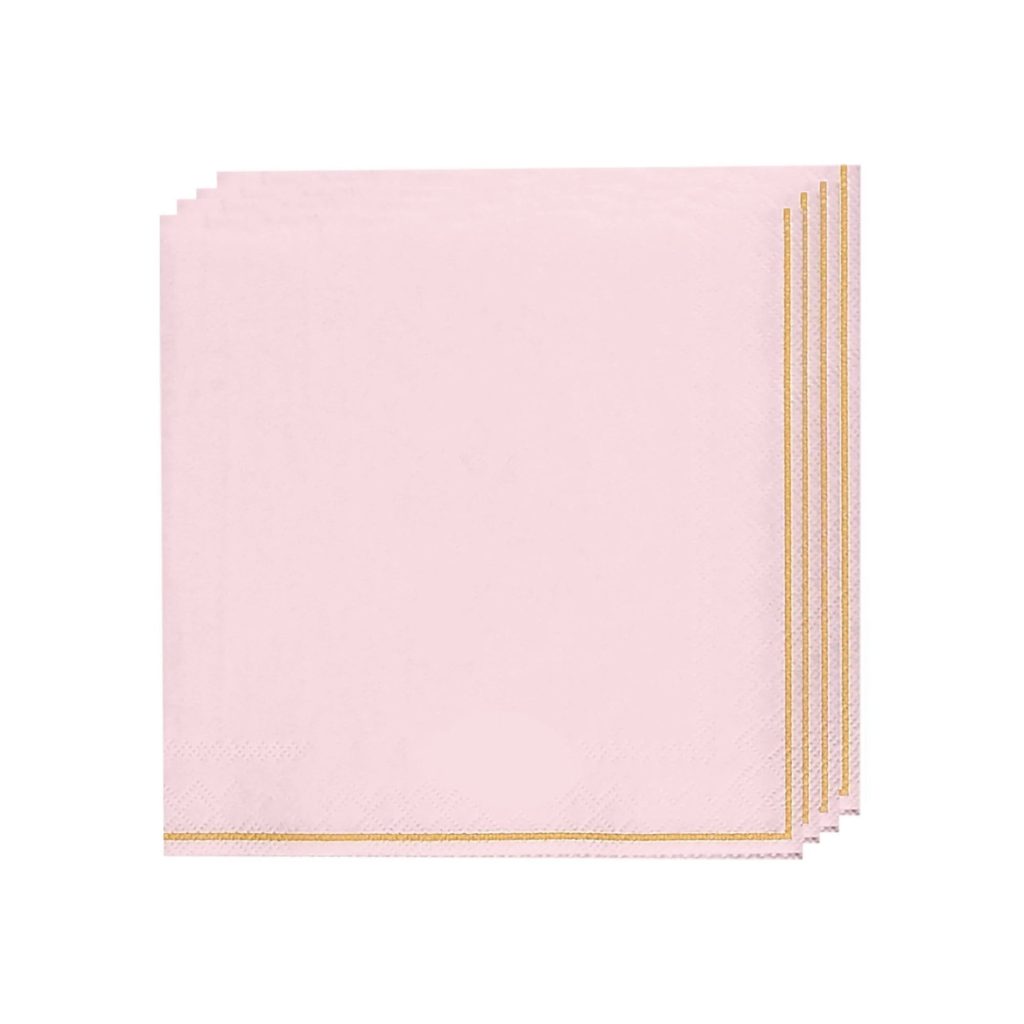 Pale Pink & Gold Stripe Lunch Napkins 20ct