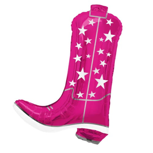 Pink Cowgirl Boot Balloon 26in