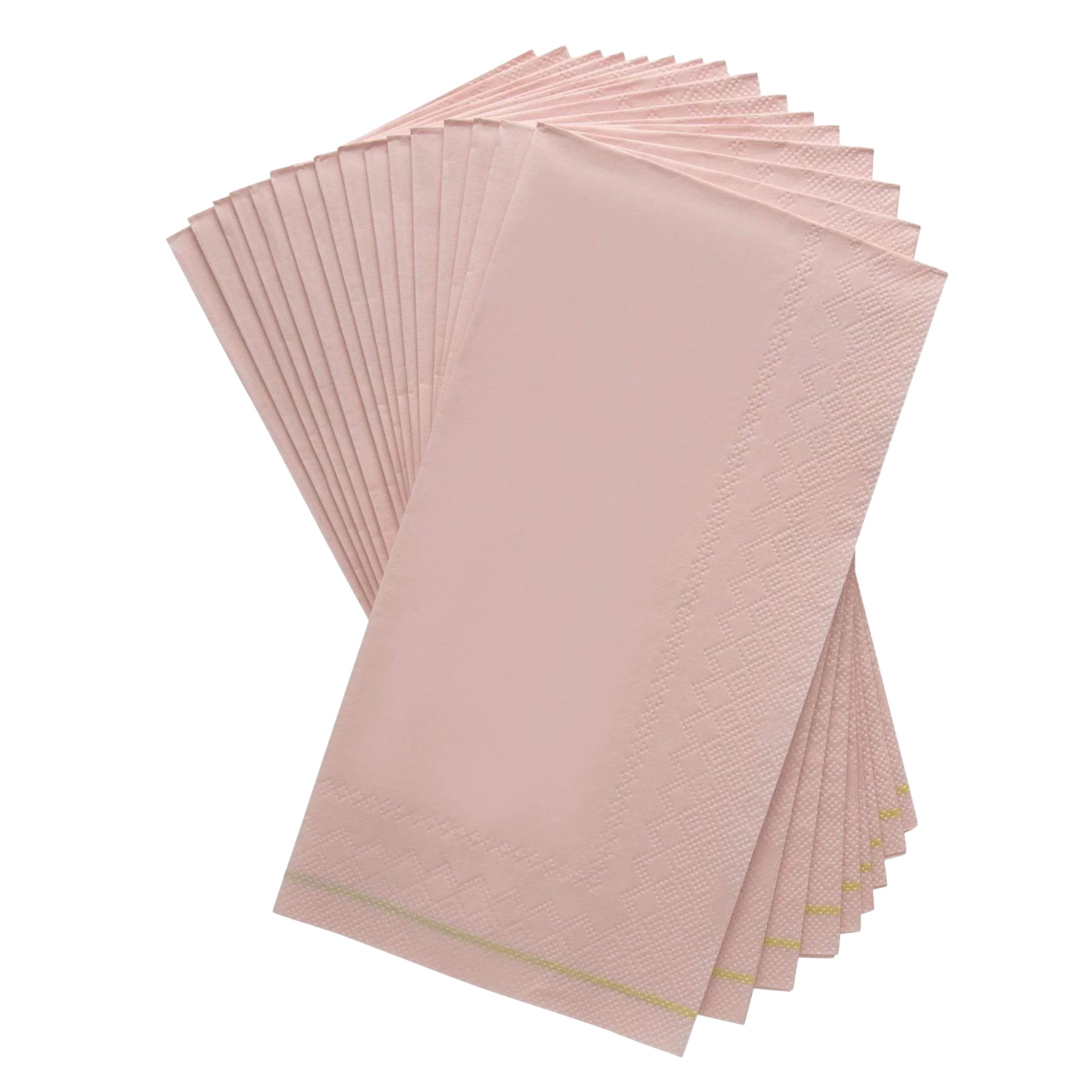 Pale Pink & Gold Stripe Paper Guest Towels 16ct